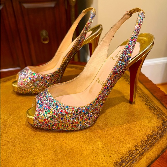 CHRISTIAN LOUBOUTIN 
Glitter No Prive 120 Pumps size 38 UK 4” Heel MSRP $895 - Picture 5 of 15